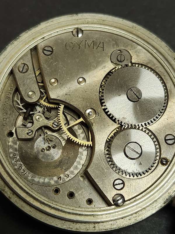Vintage Cyma Pocket Watch (not working) screw back (parts loose)  - as per photograph
