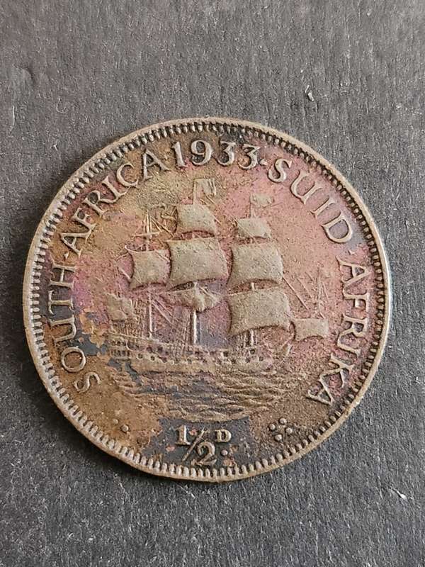 Union 1/2 Penny 1933 - as per photograph