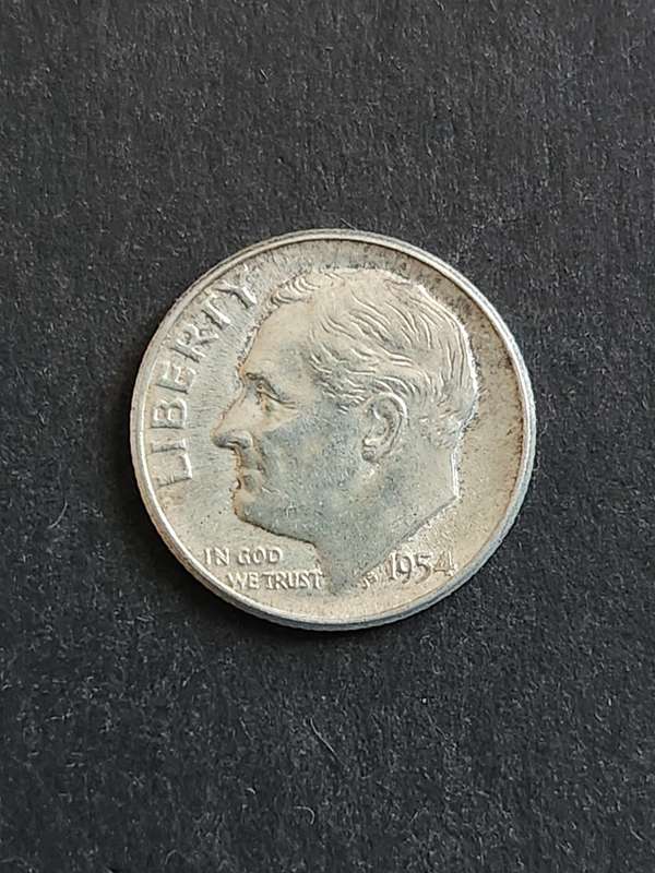 Roosevelt Dime 1954 Silver (nice condition) - as per photograph