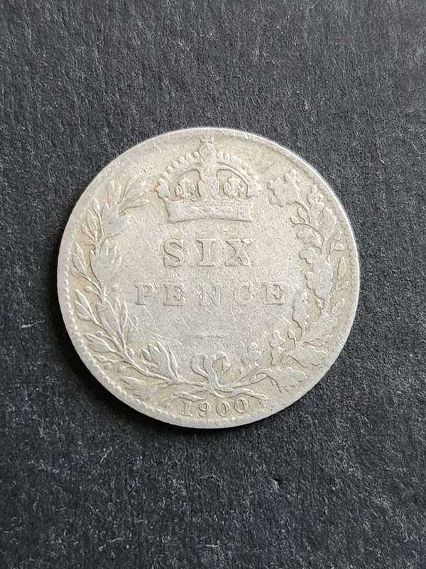 UK Sixpence 1900 Silver - as per photograph