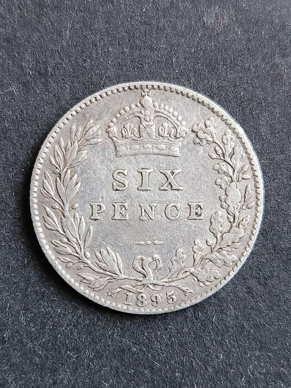 UK Sixpence 1895 VF+ - as per photograph