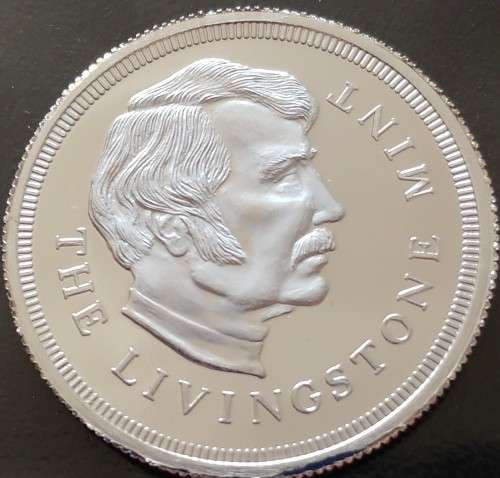 RHODESIA 1oz (32,1g) FINE SILVER LIVINGSTONE MINT MEDAL