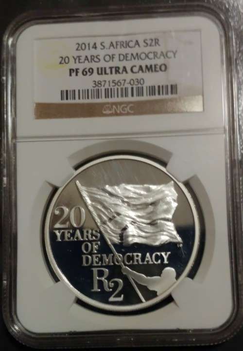 2014 SILVER R2 - 20 YEARS OF DEMOCRACY PF69