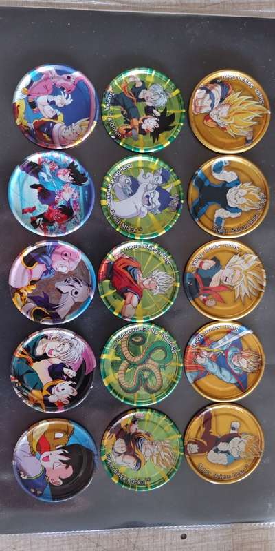 DRAGON BALL 15 METAL TAZOS