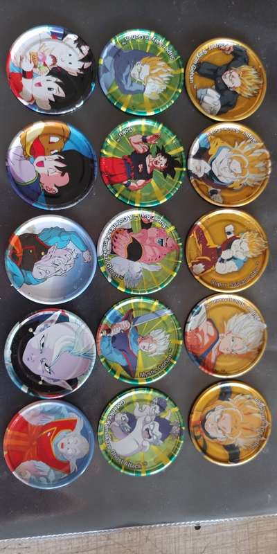 DRAGON BALL 15 METAL TAZOS