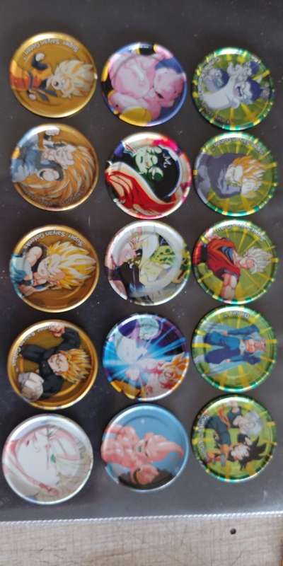 DRAGON BALL 15 METAL TAZOS