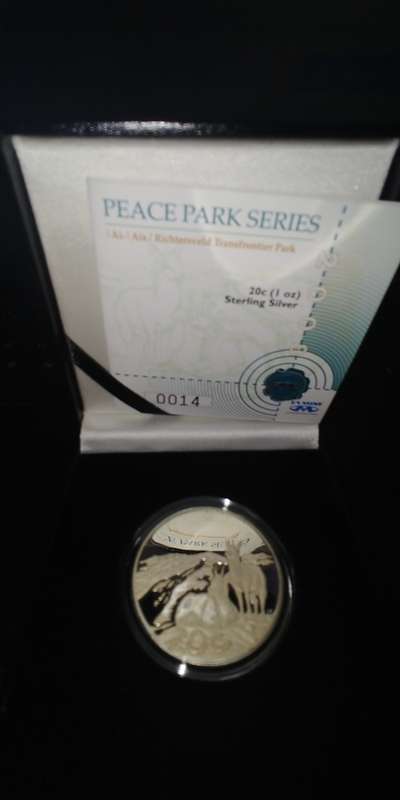 2008 20c SILVER PROOF PEACE PARK SERIES KLIPSPRINGER