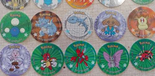 LAST EVER POKEMON TAZOS 25 ALMOST COMPLETE SET