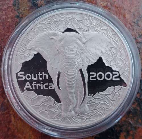 2002 SILVER PROOF 50c WILD LIFE SERIES - THE ELEPHANT