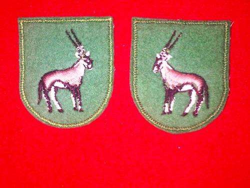 KHALAHARI COMMANDO CLOTH BADGES - A SET - VERY RARE