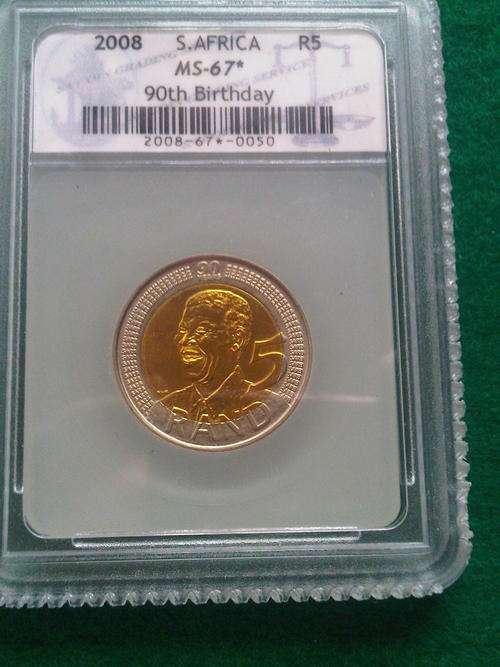 SA 2008 MANDERLA 90TH BIRTHDAY R5 C OIN - MS67 - SACGS GRADED - MORE GILTED