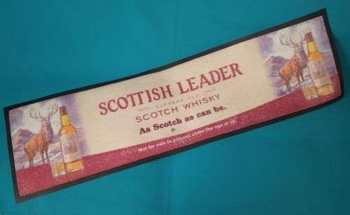 OLD SCOTTISH LEADER SCOTCH WHISKY BAR/ ADVERTISING MAT