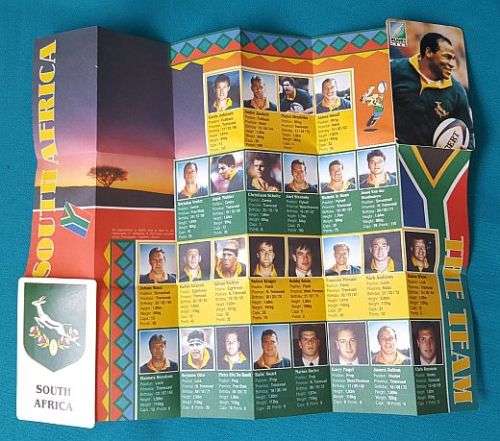 FRAMED RUGBY WORLD CUP 1995 COMPLETE SET OF TEAM CARDS
