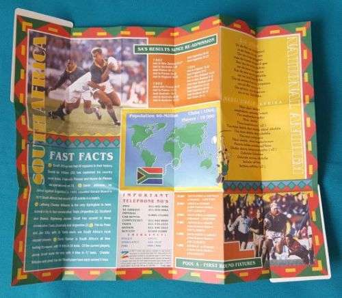 FRAMED RUGBY WORLD CUP 1995 COMPLETE SET OF TEAM CARDS