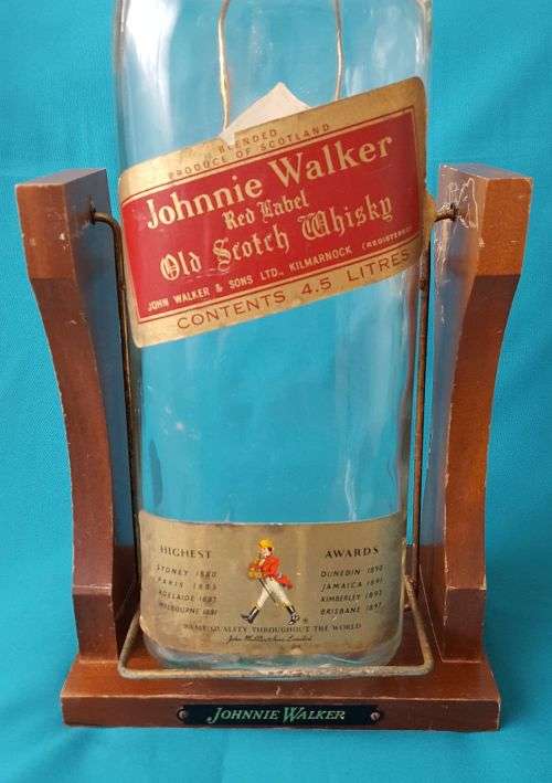 LARGE JOHNNIE WALKER (4.5L) BOTTLE ON WOODEN STAND
