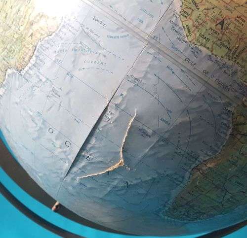 OLD REPLOGLE WORLD GLOBE, DEPICTING SOUTHERN RHODESIA ETC.