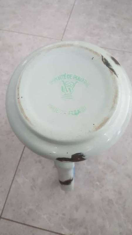 VINTAGE ENAMEL WATER PITCHER JUG (POLAND) - HEIGHT IS 32CM