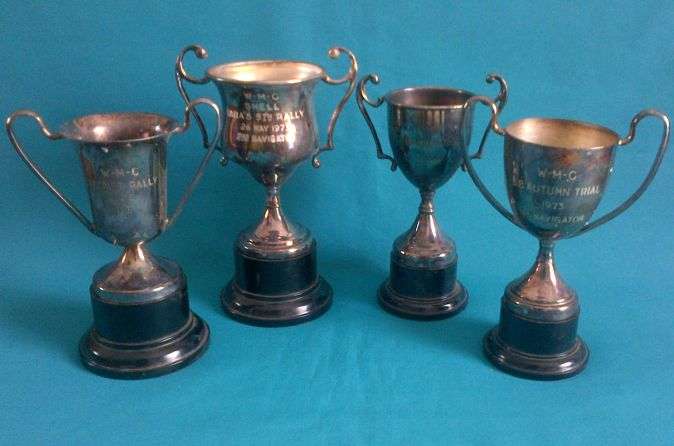 LOT OF 4 OLD SILVER PLATED E.P.N.S TROPHIES