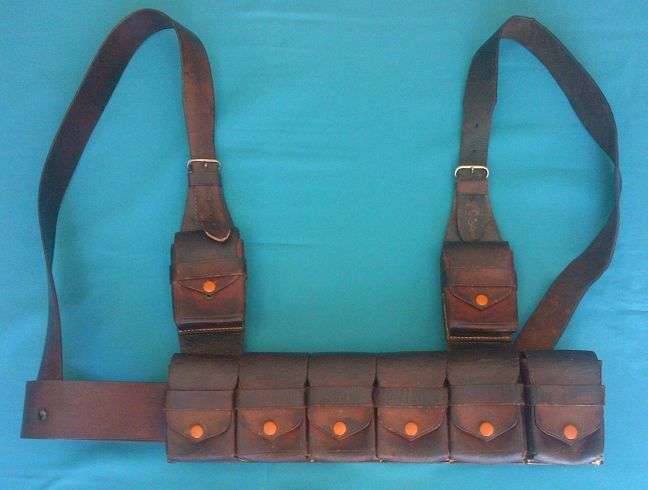 GERMAN WWI SOUTH WEST AFRICA SCHUTZTRUPPE LEATHER BANDOLIER