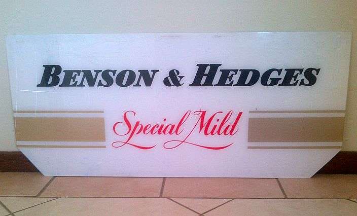 LARGE BENSON & HEDGES CIGARETTES SMOKING ADVERTISING SIGN