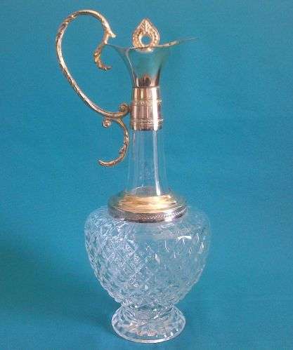 STUNNING GLASS & SILVER PLATED DECANTER/ CLARET JUG