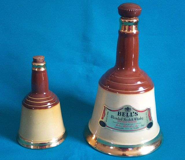 2 CERAMIC WADE BELL'S SCOTCH WHISKY DECANTERS