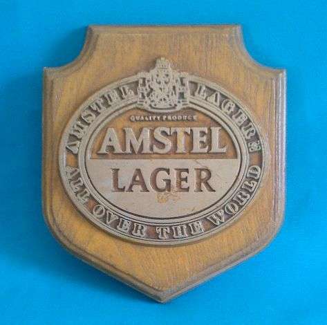 COLLECTABLE AMSTEL LAGER BAR SIGN/ PLAQUE