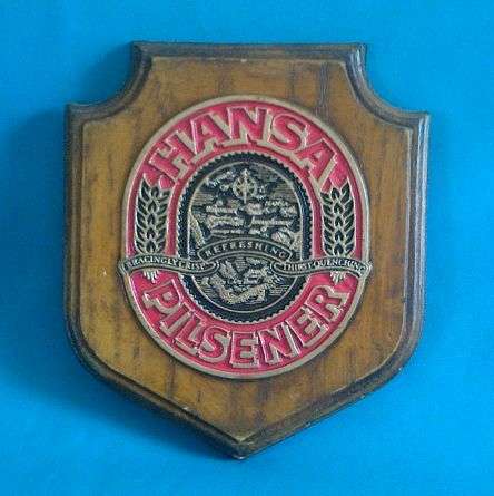 COLLECTABLE HANSA PILSENER BAR SIGN/ PLAQUE