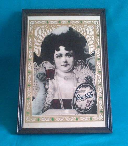 FRAMED COCA-COLA ADVERTISING MIRROR