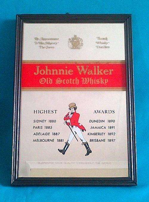JOHNNIE WALKER BAR/ ADVERTISING MIRROR