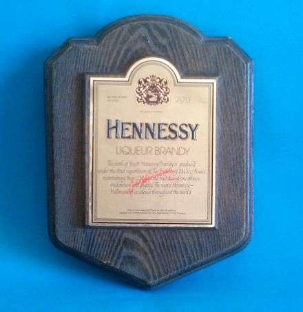COLLECTABLE 'HENNESSY LIQUEUR BRANDY' BAR SIGN/ PLAQUE