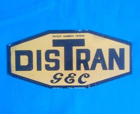 OLD METAL "DISTRAN' SIGN/ PLAQUE
