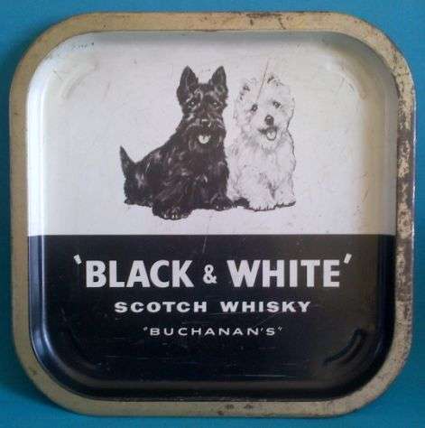 OLD 'BLACK & WHITE' (BUCHANAN'S) SCOTCH WHISKY TIN TRAY