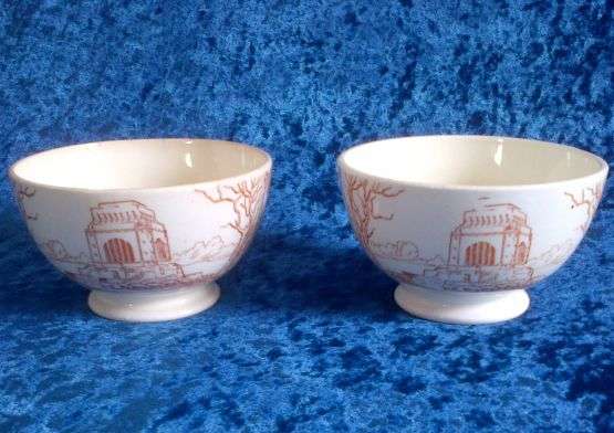 PAIR OF VOORTREKKER (1838-1938) PORCELAIN BOWLS