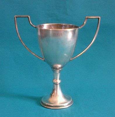 OLD HEAVY SILVER PLATED TROPHY
