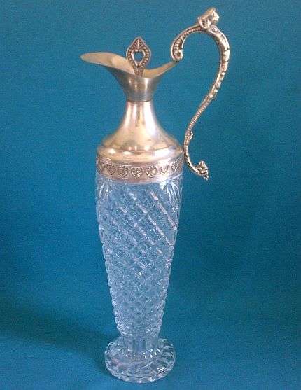 STUNNING SILVER PLATED & GLASS DECANTER/ CLARET JUG