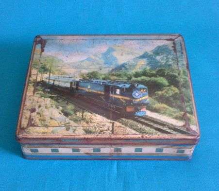 OLD BLUE TRAIN TIN (EDWARD SHARP)