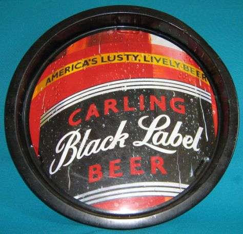 OLD CARLING BLACK LABEL BEER TIN TRAY