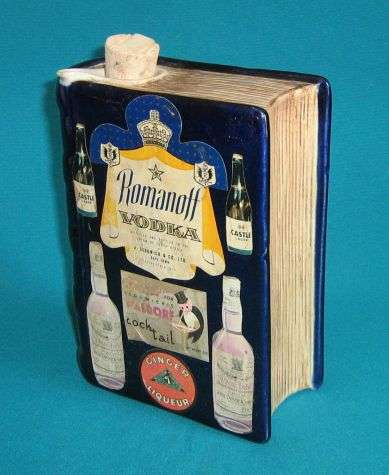 CERAMIC 'MONIS LIBRARY' BOOK-SHAPED DECANTER