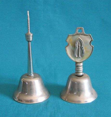 2 OLD SILVER PLATED ALBERT HERTZOG TOWER BELLS