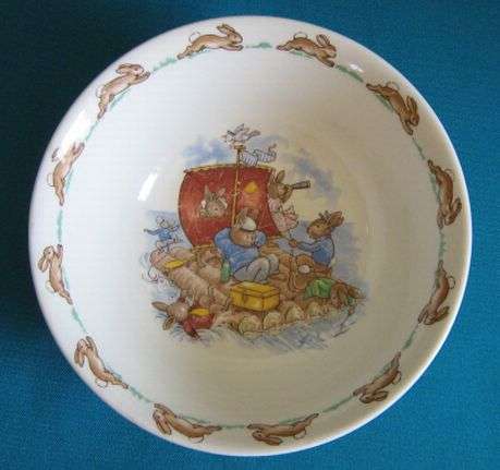 ROYAL DOULTON BUNNYKINS BOATING SCENE BOWL