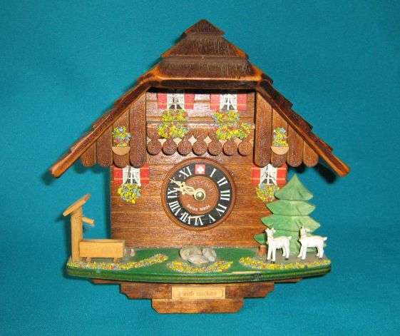 WOODEN SWISS MADE "HEIDI" CUCKOO CLOCK