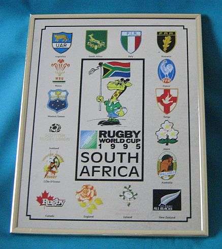 RUGBY WORLD CUP 1995 MIRROR IN FRAME