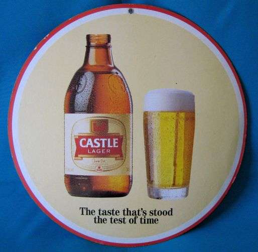 LARGE OLD CASTLE LAGER/ OHLSSON'S LAGER ADVERTISING SIGN