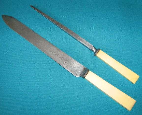 VINTAGE JOSEPH RODGERS & SONS BONE HANDLED CARVING SET