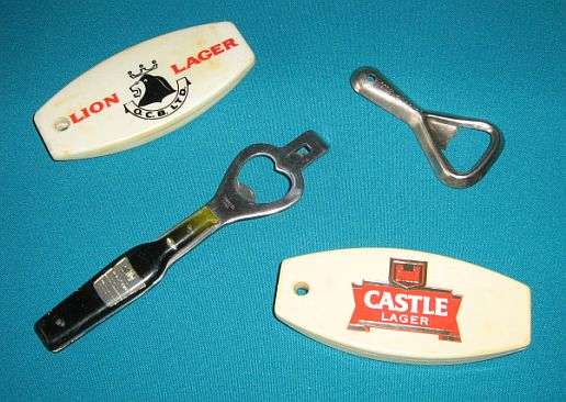 4 OLD COLLECTABLE BOTTLE OPENERS (LION BEERS ETC.)