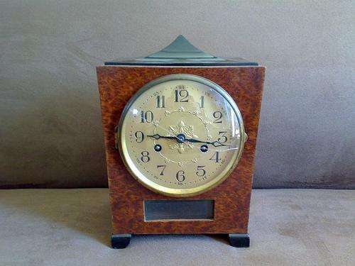 OLD WOODEN GERMANY MANTEL CLOCK