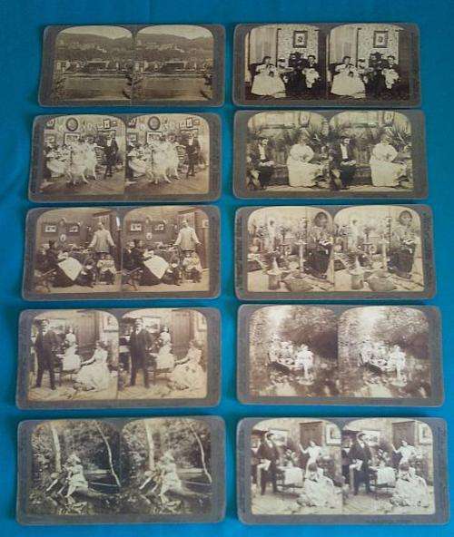 LOT OF LATE 1800's UNDERWOOD STEREOSCOPE PHOTOS / SLIDES