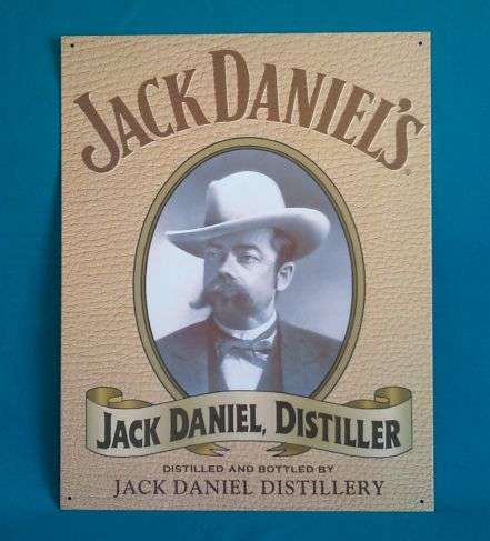 LARGE JACK DANIEL'S TIN SIGN DEPICTING 'MR JACK DANIEL'