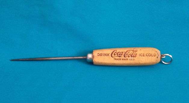 OLD COCA-COLA ICE PICK WITH WOODEN HANDLE, MADE IN GERMANY